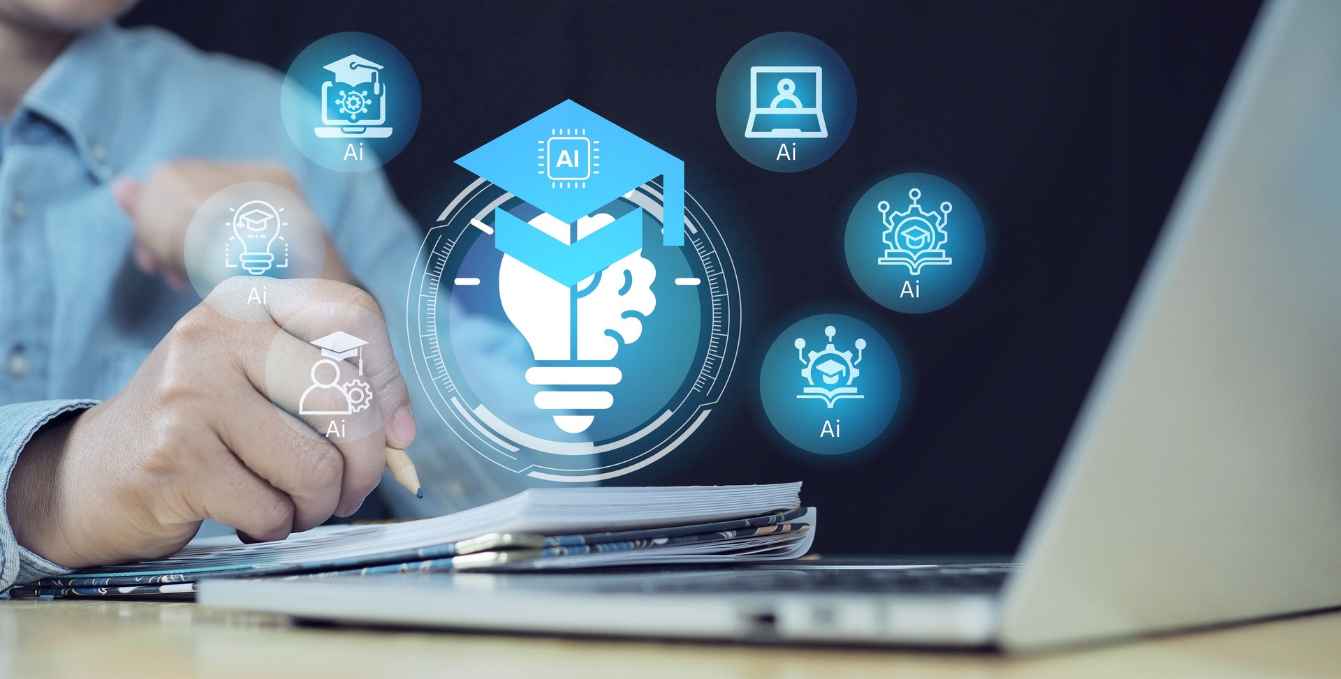 (AI) integrated into the education system, including smart learning platforms, virtual tutors, and personalized learning analytics.
